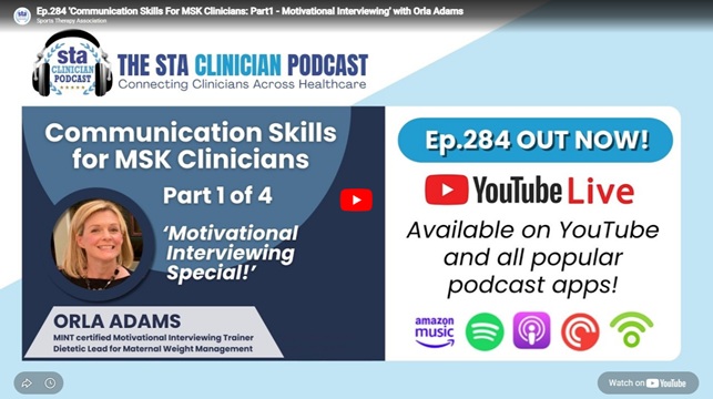 The STA Clinician Podcast Communication Skills for MSK Clinicians Part 1 of 4 image